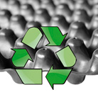 Dränagematte mit Recycling-Symbol